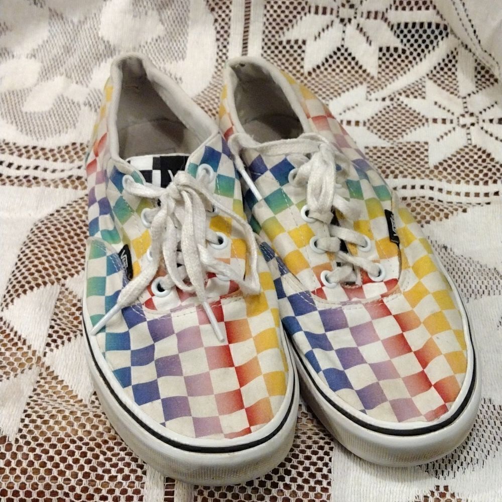 Vans rainbow check shoes 